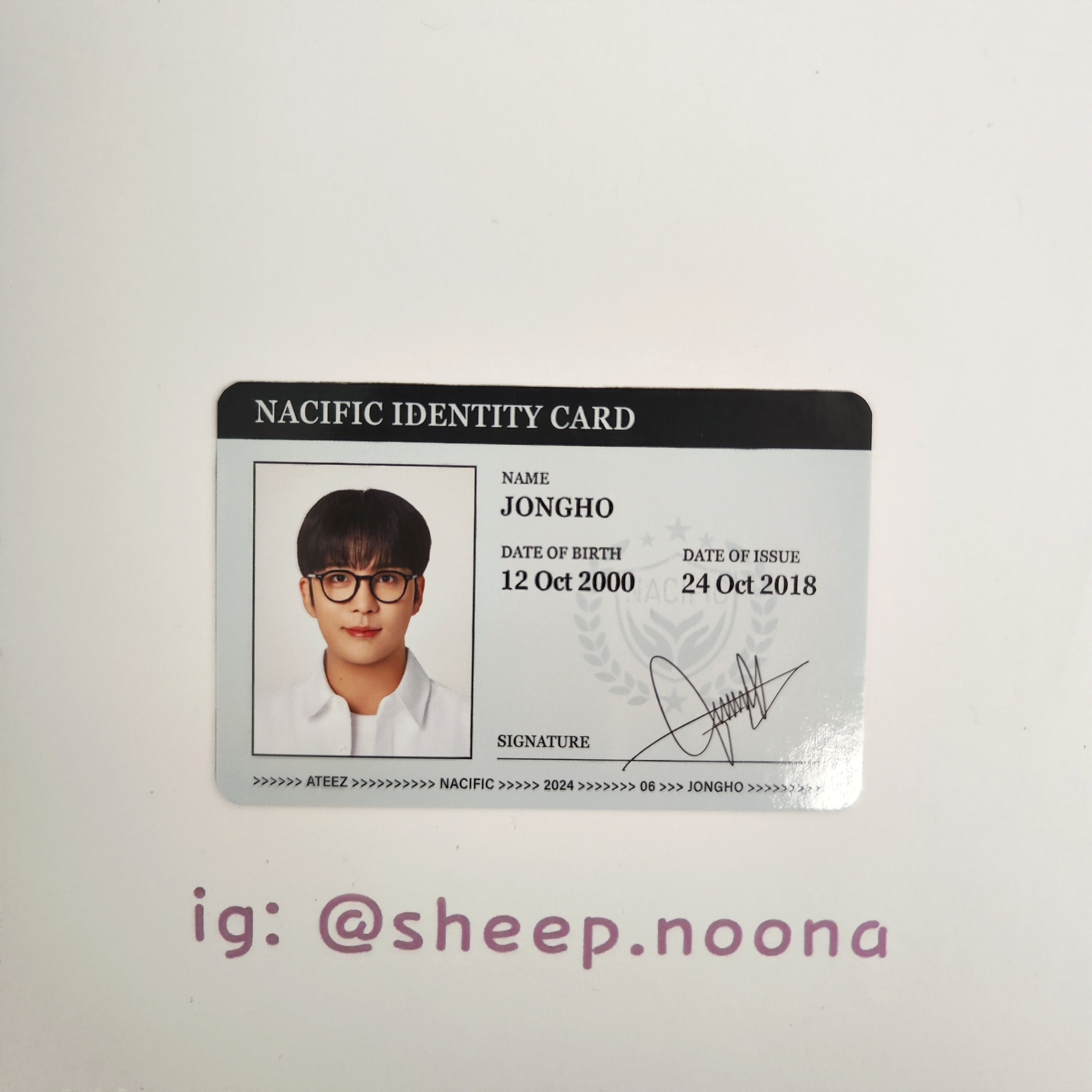 Photocards Jongho Ateez