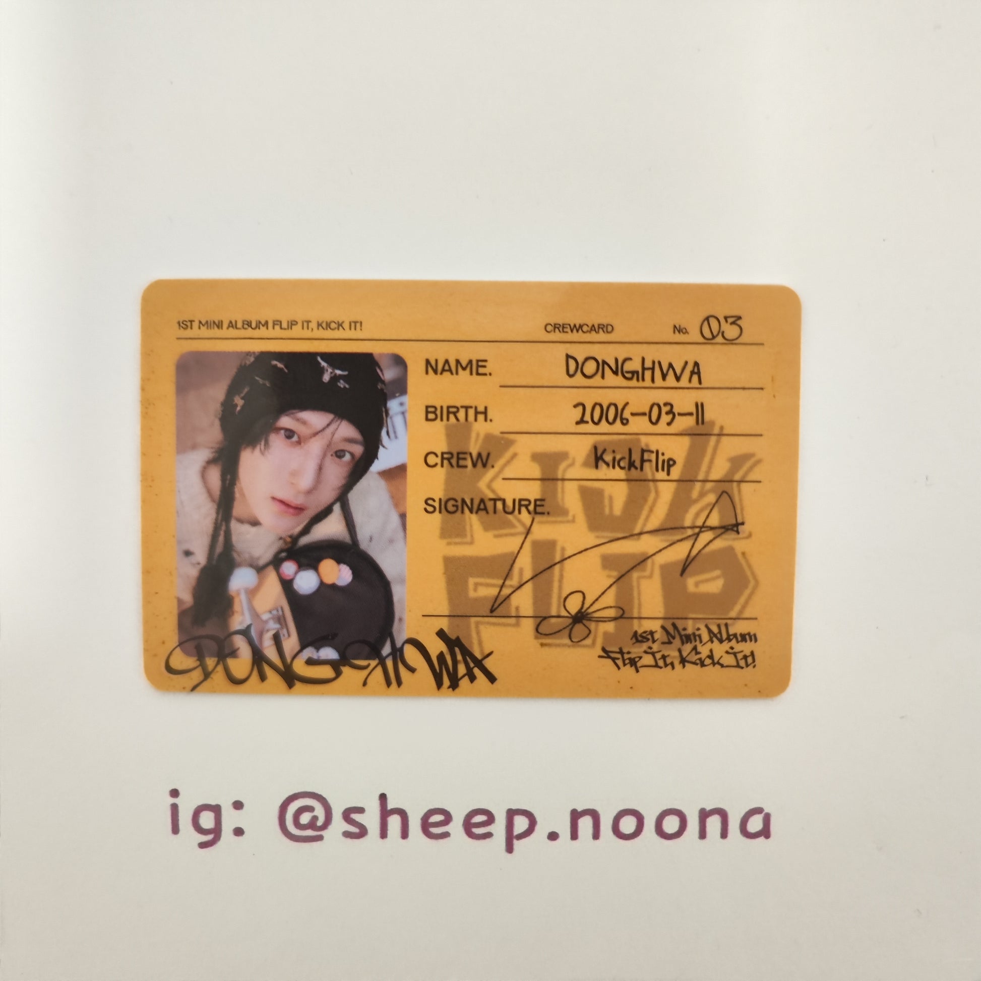 Photocards Donghwa Kickflip