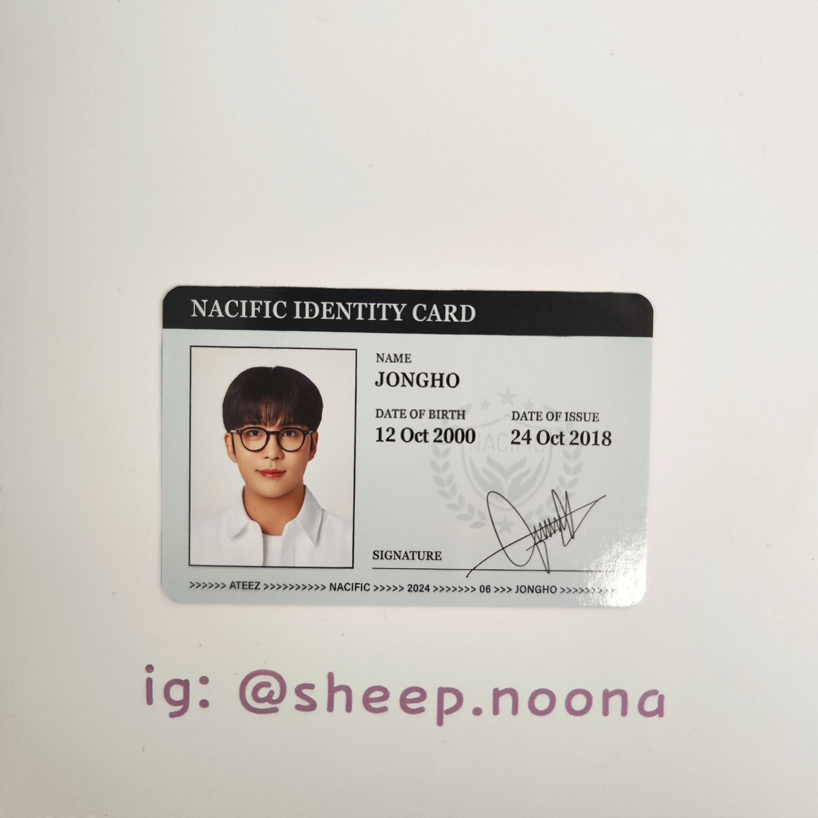 Photocards Jongho Ateez